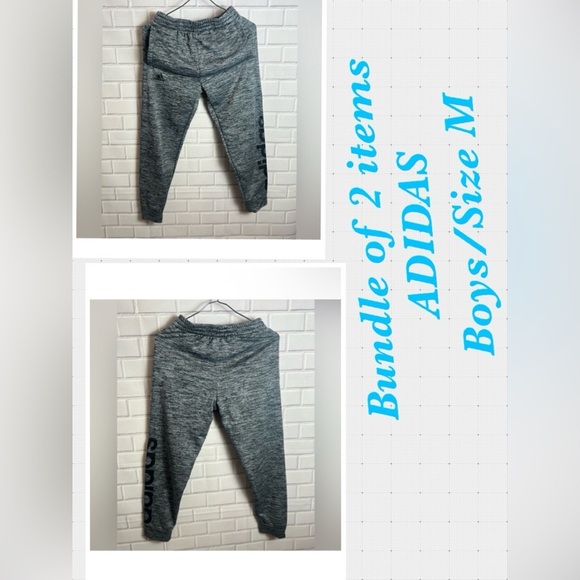 Adidas Gray Sweatpants Relaxed Fit Joggers/bundle of 2 items - size M - Picture 1 of 8